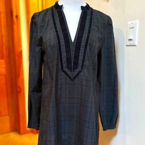 NWT - J. CREW Navy and Green Tartan Plaid Tunic – XS